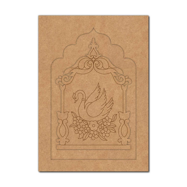 Swan Floral Jharokha Pre Marked MDF Design 1