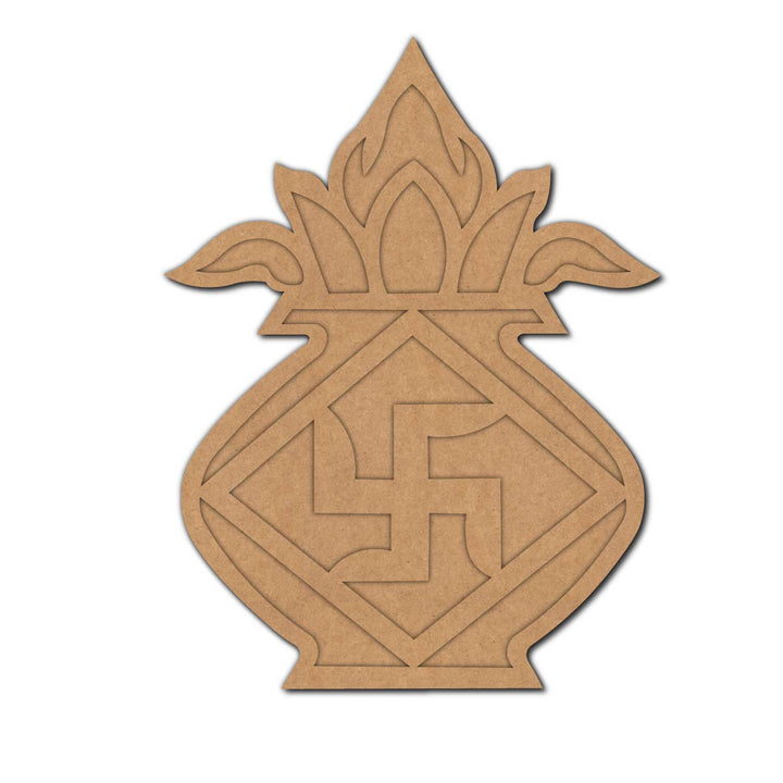 Swastik Kalash Matka Two Layered Base MDF