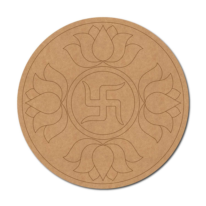 Swastik Lotus Pre-Marked Round MDF