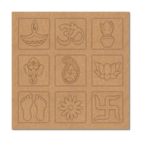 Traditional Hindu Pooja Festive Pre-Marked MDF Base