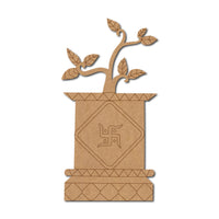 Tulsi Plant Swastik Pre-Marked MDF