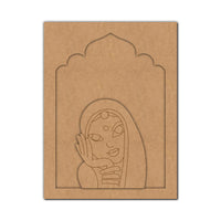 Rajasthani Woman Jharokha MDF Design 1