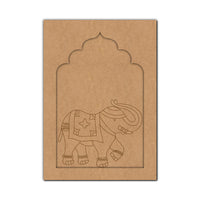Elephant Jharokha Pre Marked MDF Design 1