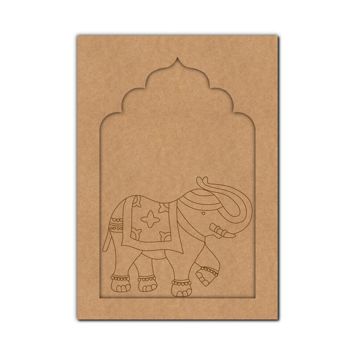 Elephant Jharokha Pre Marked MDF Design 1