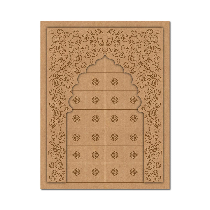 Floral Jharokha Pre Marked MDF Design 3