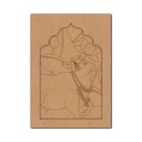 Pichwai Cow And Lotus Jharokha Pre Marked MDF Design 1
