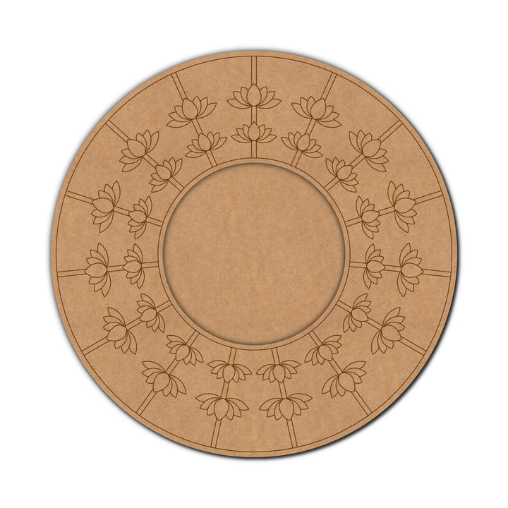 Lotus Pre-Marked MDF Diya Tealight Holder