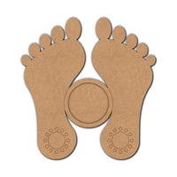 Lakshmi Paul Feet Pre-Marked MDF Diya Tealight Holder