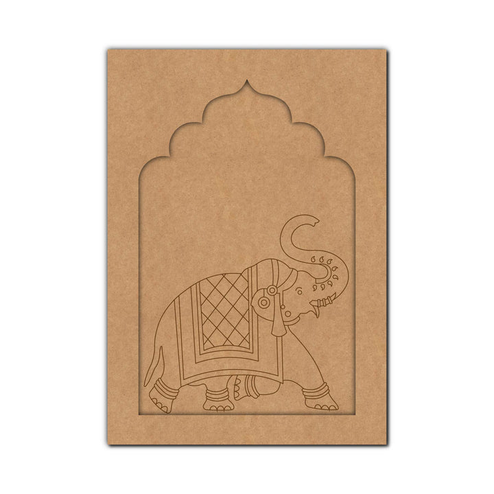 Elephant Jharokha Pre Marked MDF Design 4