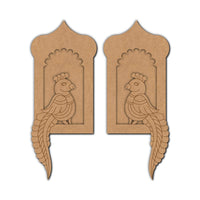 Peacock Jharokha Set Pre Marked MDF Design 1