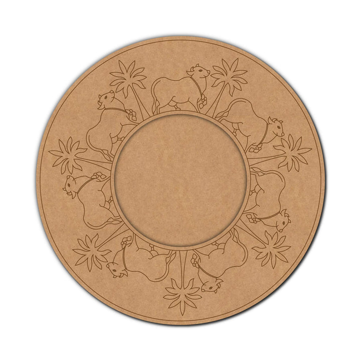 Pichwai Cow Pre-Marked MDF Diya Tealight Holder