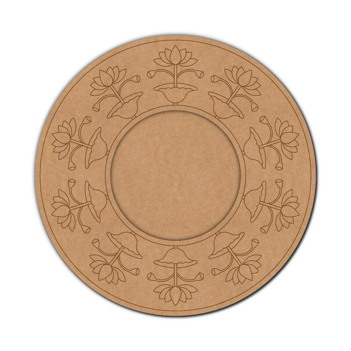 Lotus Pre-Marked MDF Diya Tealight Holder
