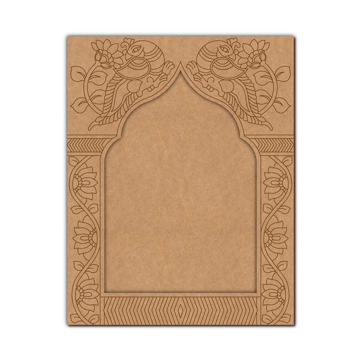 Kalamkari Peacock Jharokha Pre Marked MDF Design 1