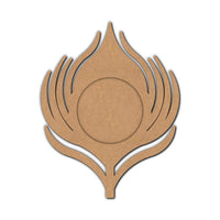 Peacock Feather Diya Tealight Holder MDF
