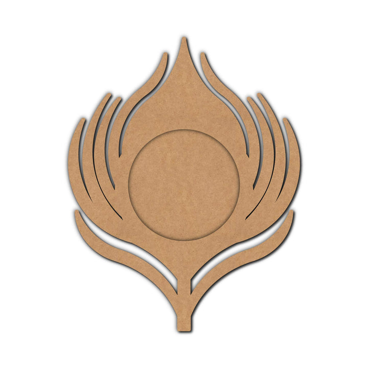 Peacock Feather Diya Tealight Holder MDF