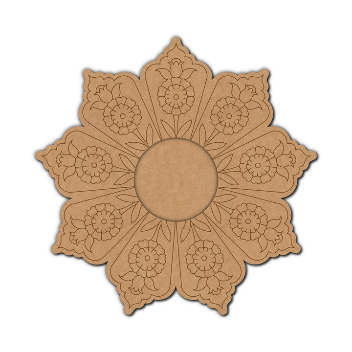 Floral Pre-Marked MDF Diya Tealight Holder
