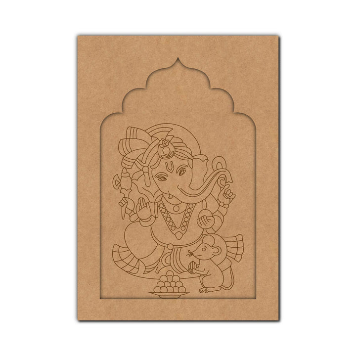 Ganesha Jharokha Pre Marked MDF Design 1