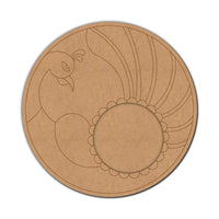 Peacock Pre-Marked MDF Diya Tealight Holder