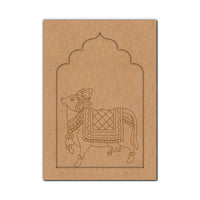 Pichwai Cow Jharokha Pre Marked MDF Design 1