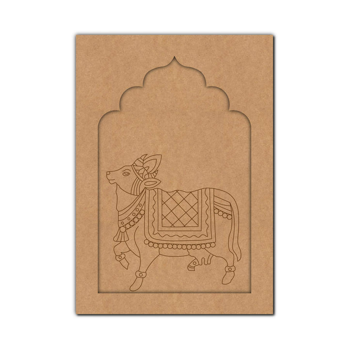 Pichwai Cow Jharokha Pre Marked MDF Design 1