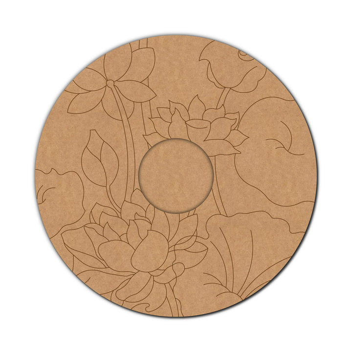 Lotus Pre-Marked MDF Diya Tealight Holder