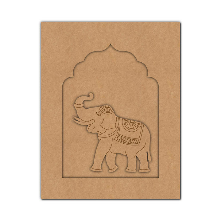 Elephant Jharokha Pre Marked MDF Design 3