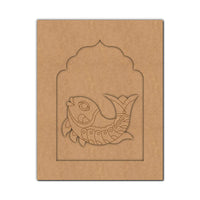 Madhubani Fish Jharokha Pre Marked MDF Design 1