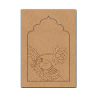 Hand Lotus Madhubani Jharokha Pre Marked MDF Design 1