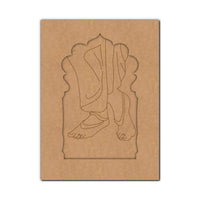 Krishna Charan Feet Jharokha Pre Marked MDF Design 1