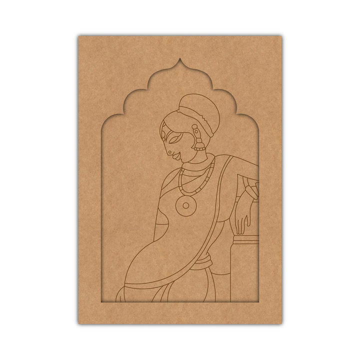 Rajasthani Woman Jharokha MDF Design 2