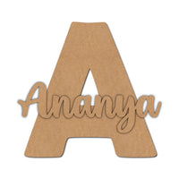 Teak Tale Alphabet Monogram Nameplate MDF Design 1