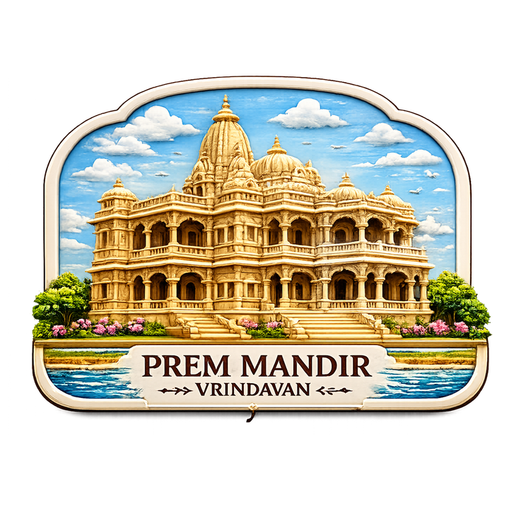Prem Mandir Vrindavan Fridge Magnet